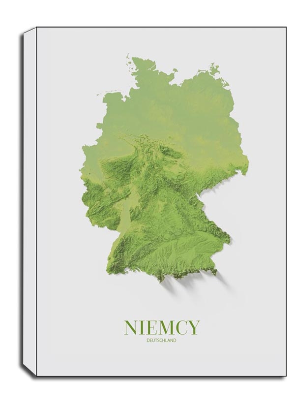Niemcy, mapa - obraz na płótnie Wymiar do wyboru: 20x30 cm