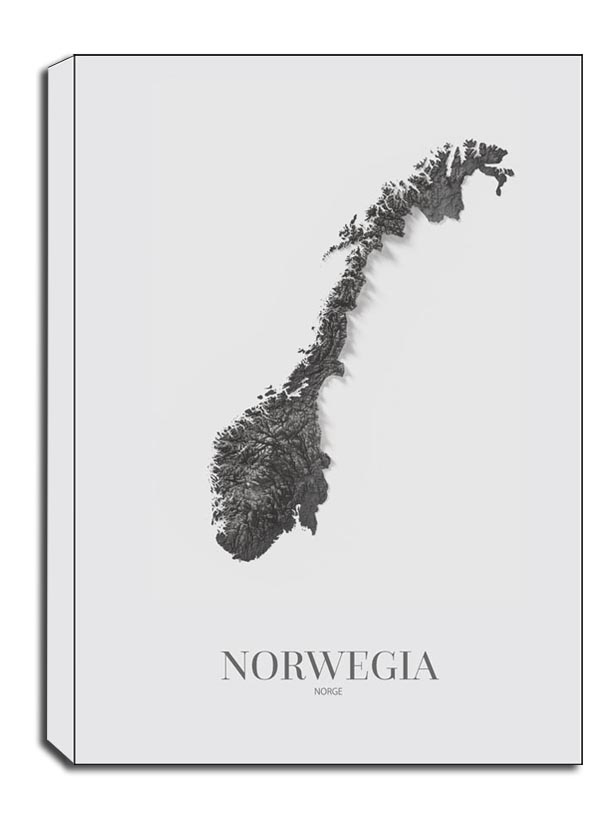 Norwegia, mapa grafitowa - obraz na płótnie Wymiar do wyboru: 90x120 cm