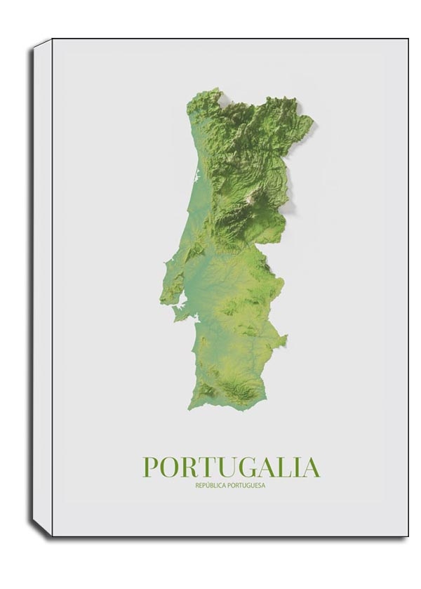Portugalia, mapa - obraz na płótnie Wymiar do wyboru: 60x80 cm