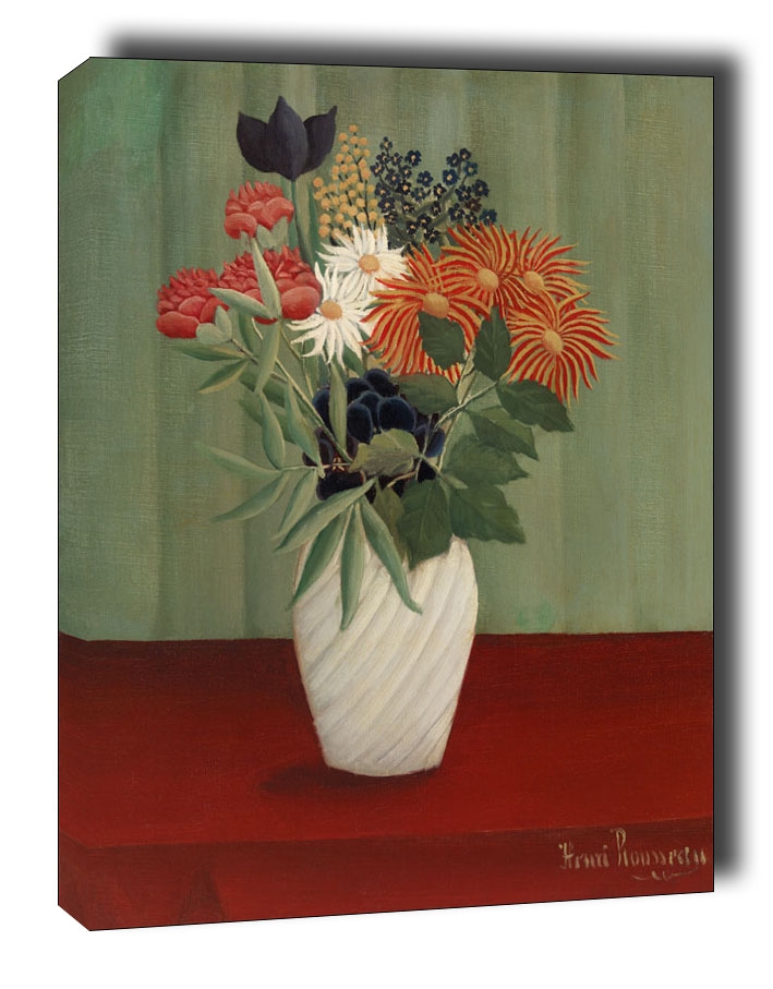 Bouquet of Flowers with China Asters and Tokyos, Henri Rousseau - obraz na płótnie Wymiar do wyboru: 30x40 cm