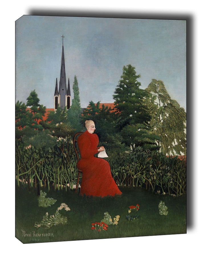 Фото - Картина Portrait of a Woman in a Landscape, Henri Rousseau - obraz na płótnie Wymiar do wyboru: 30x40 cm