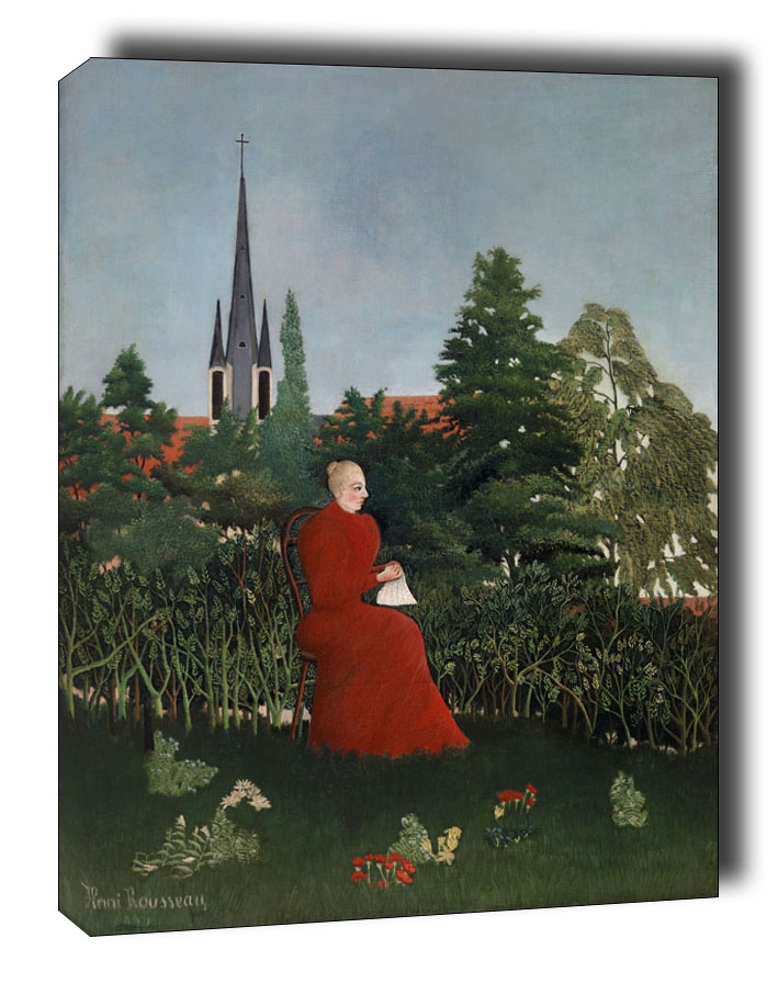 Portrait of a Woman in a Landscape, Henri Rousseau - obraz na płótnie Wymiar do wyboru: 70x100 cm