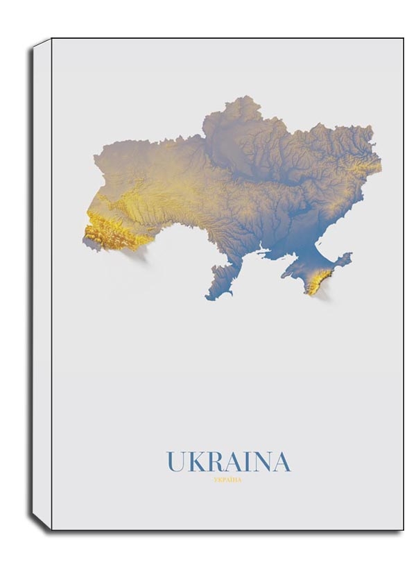 Ukraina, mapa - obraz na płótnie Wymiar do wyboru: 60x80 cm