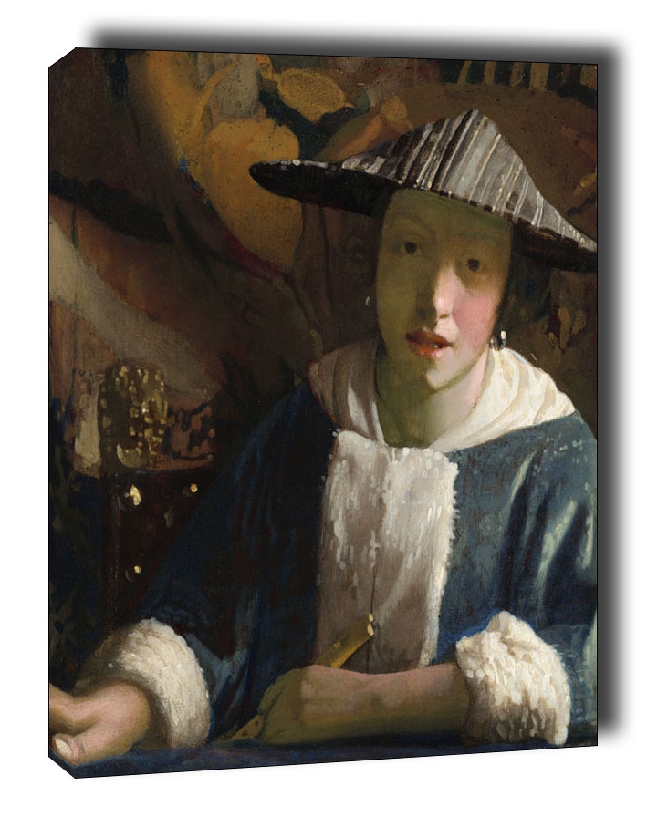 Girl with a Flute, Jan Vermeer - obraz na płótnie Wymiar do wyboru: 20x30 cm