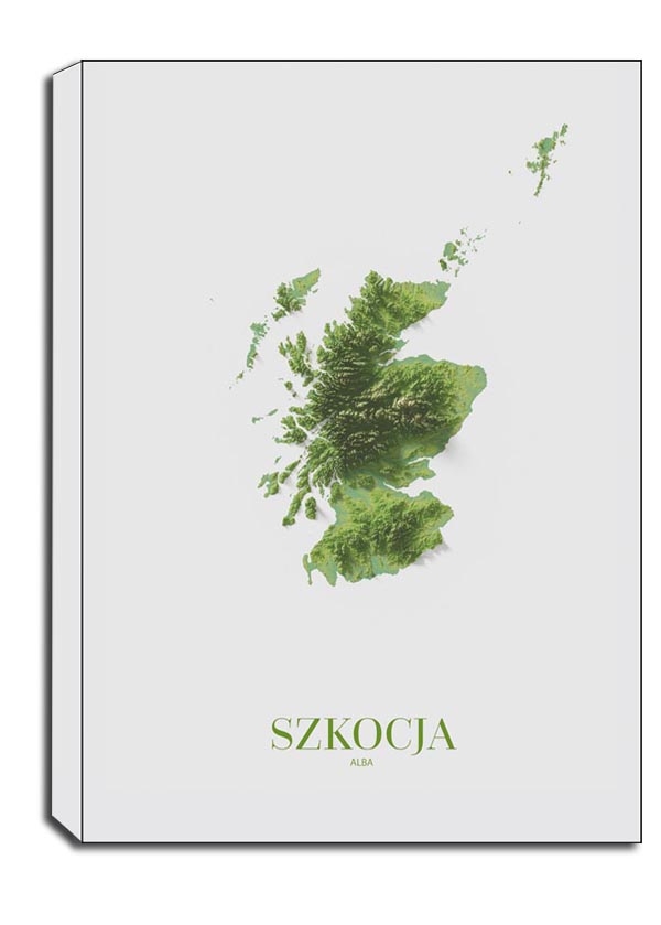 Szkocja, mapa - obraz na płótnie Wymiar do wyboru: 90x120 cm