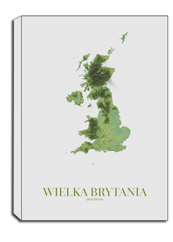 UK II, mapa - obraz na płótnie Wymiar do wyboru: 60x80 cm
