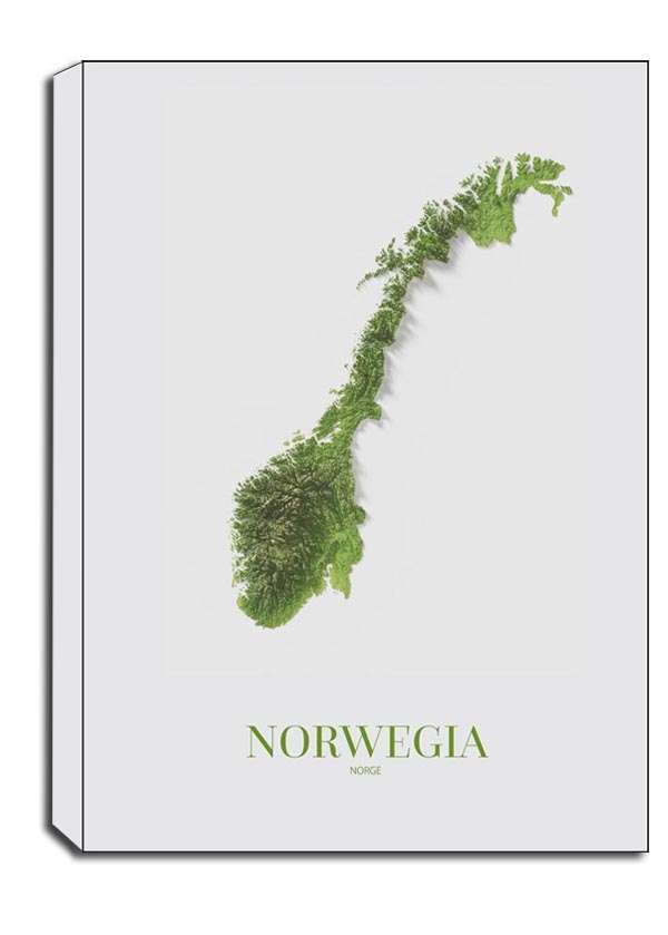 Norwegia, mapa - obraz na płótnie Wymiar do wyboru: 61x91,5 cm