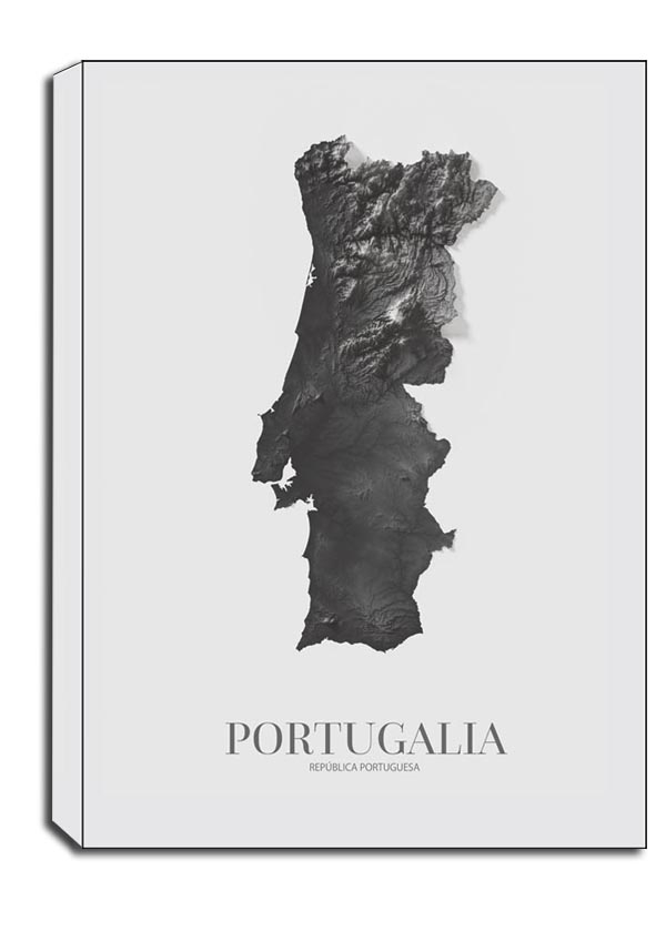 Portugalia, mapa grafitowa - obraz na płótnie Wymiar do wyboru: 60x80 cm
