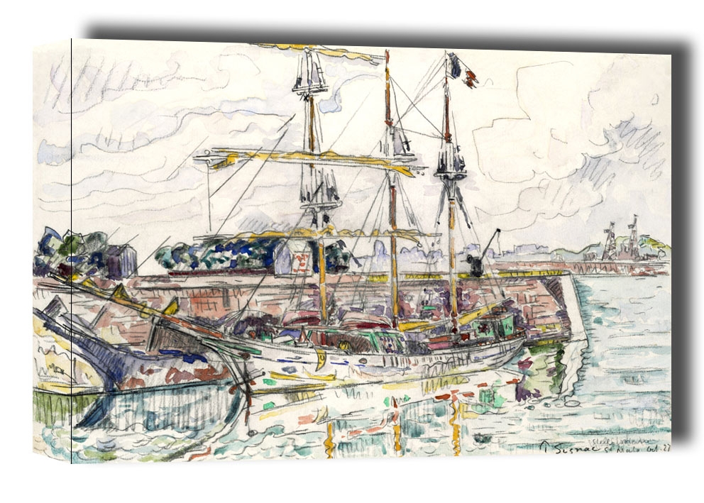 Docks at Saint Malo, Paul Signac - obraz na płótnie Wymiar do wyboru: 80x60 cm