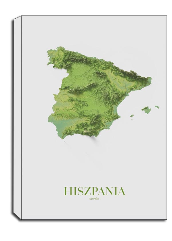 Hiszpania, mapa - obraz na płótnie Wymiar do wyboru: 61x91,5 cm