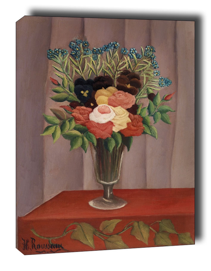 Zdjęcia - Obraz Bouquet of Flowers, Henri Rousseau -  na płótnie Wymiar do wyboru: 30