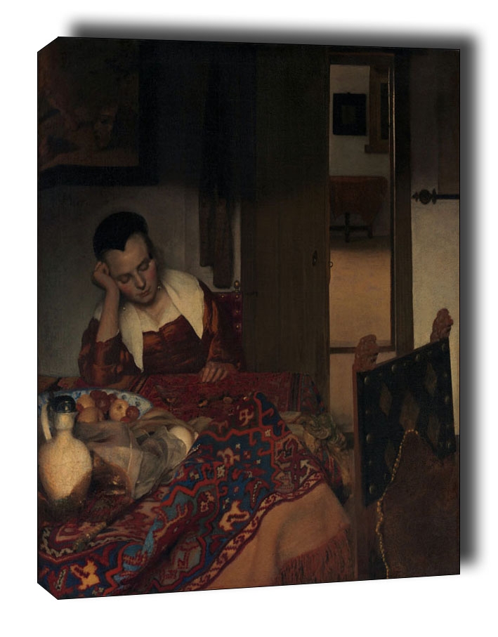 A Maid Asleep, Jan Vermeer - obraz na płótnie Wymiar do wyboru: 20x30 cm