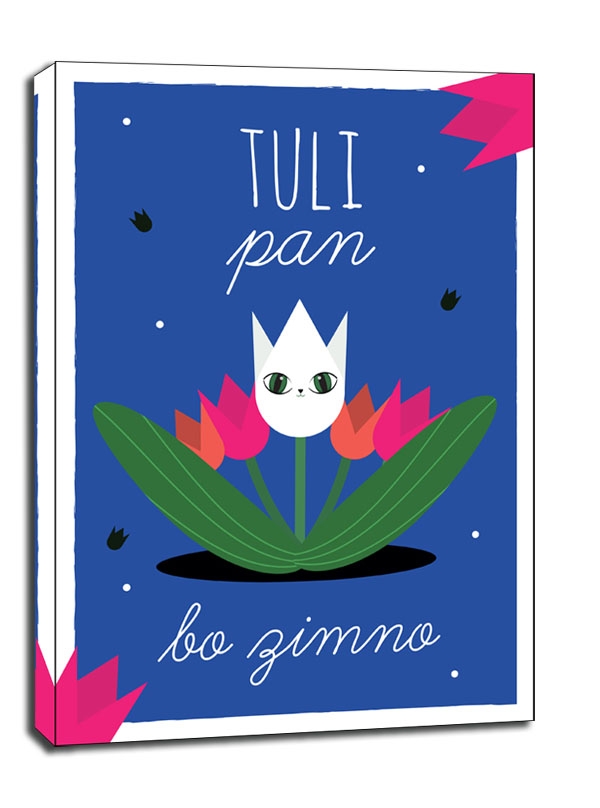 TuliPan, bo zimno niebieskie tło - obraz na płótnie Wymiar do wyboru: 61x91,5 cm