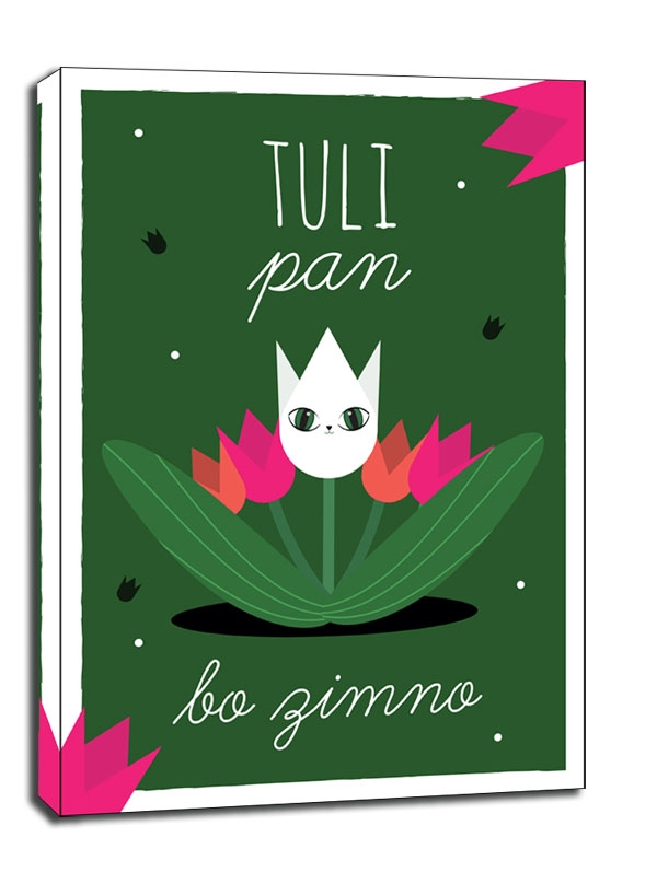 TuliPan, bo zimno zielone tło - obraz na płótnie Wymiar do wyboru: 60x80 cm