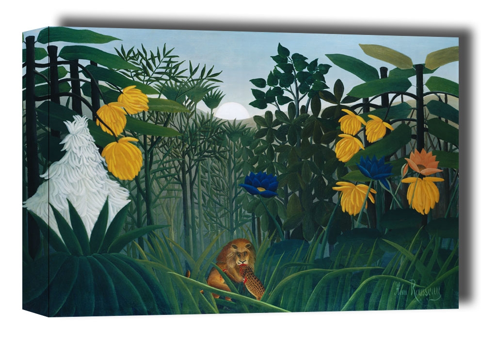The Repast of the Lion, Henri Rousseau - obraz na płótnie Wymiar do wyboru: 91,5x61 cm