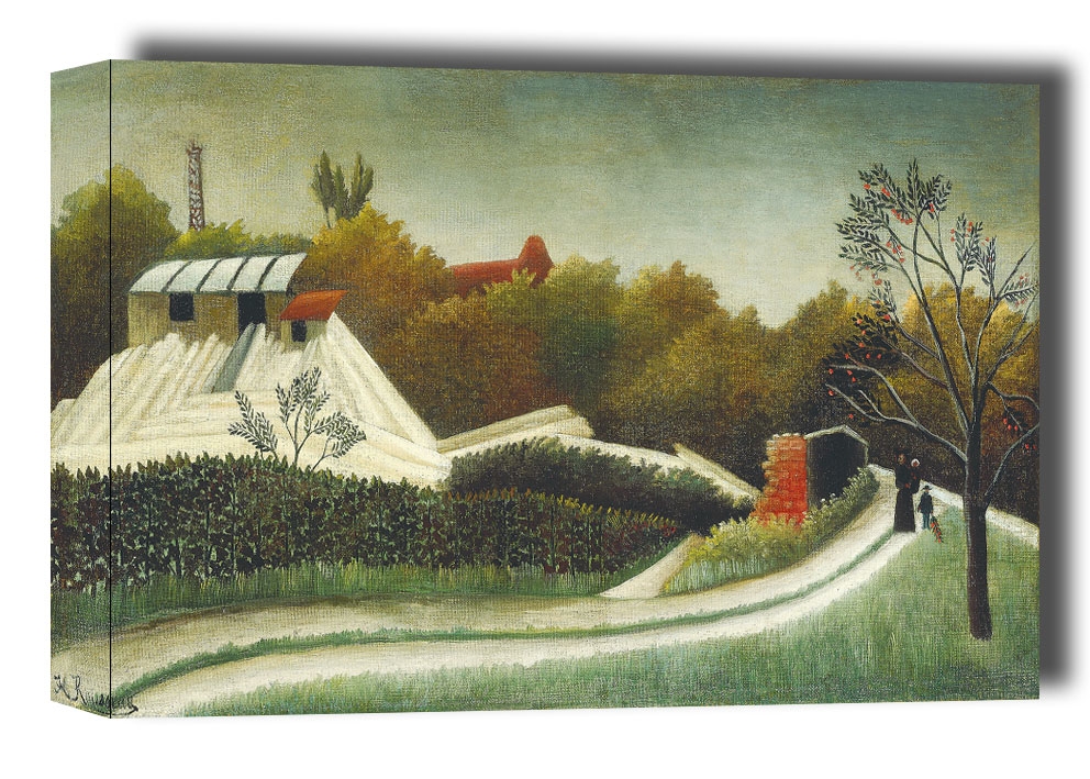 Sawmill, Outskirts of Paris, Henri Rousseau - obraz na płótnie Wymiar do wyboru: 120x90 cm