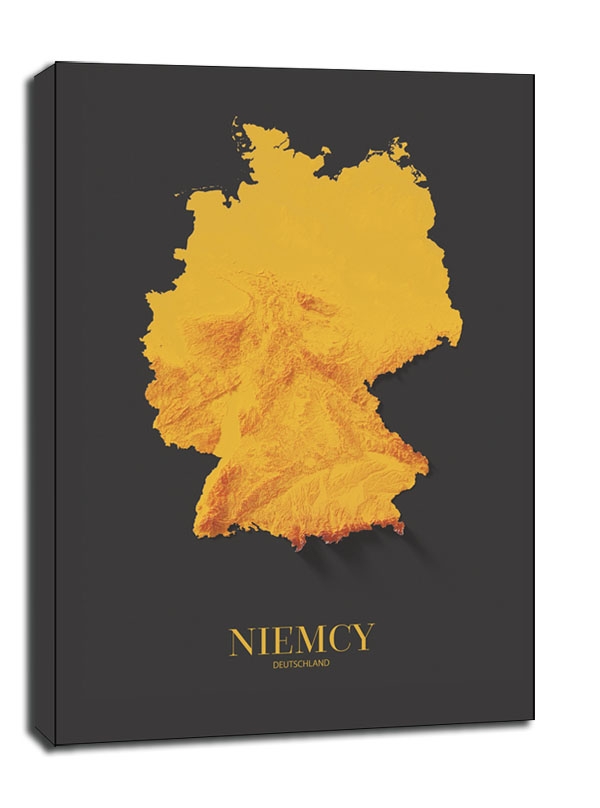 Niemcy mapa złota - obraz na płótnie Wymiar do wyboru: 60x80 cm