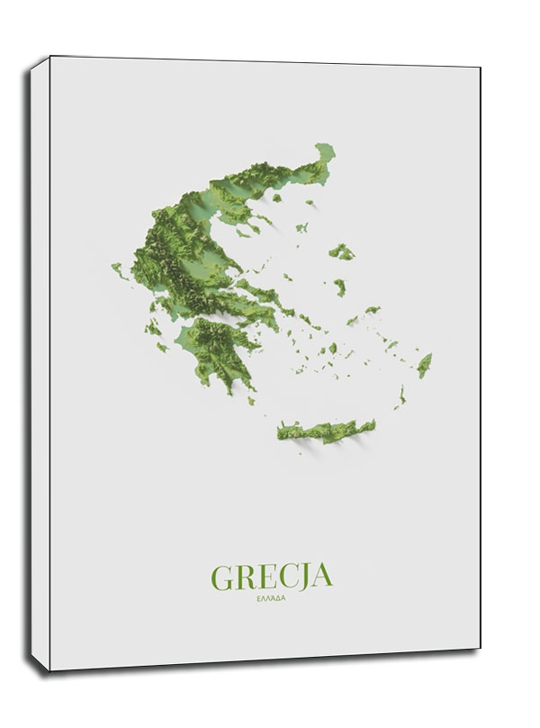 Grecja mapa kolorowa - obraz na płótnie Wymiar do wyboru: 90x120 cm
