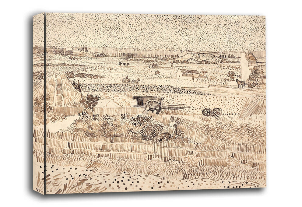 Harvest The Plain of La Crau, Vincent van Gogh - obraz na płótnie Wymiar do wyboru: 30x20 cm