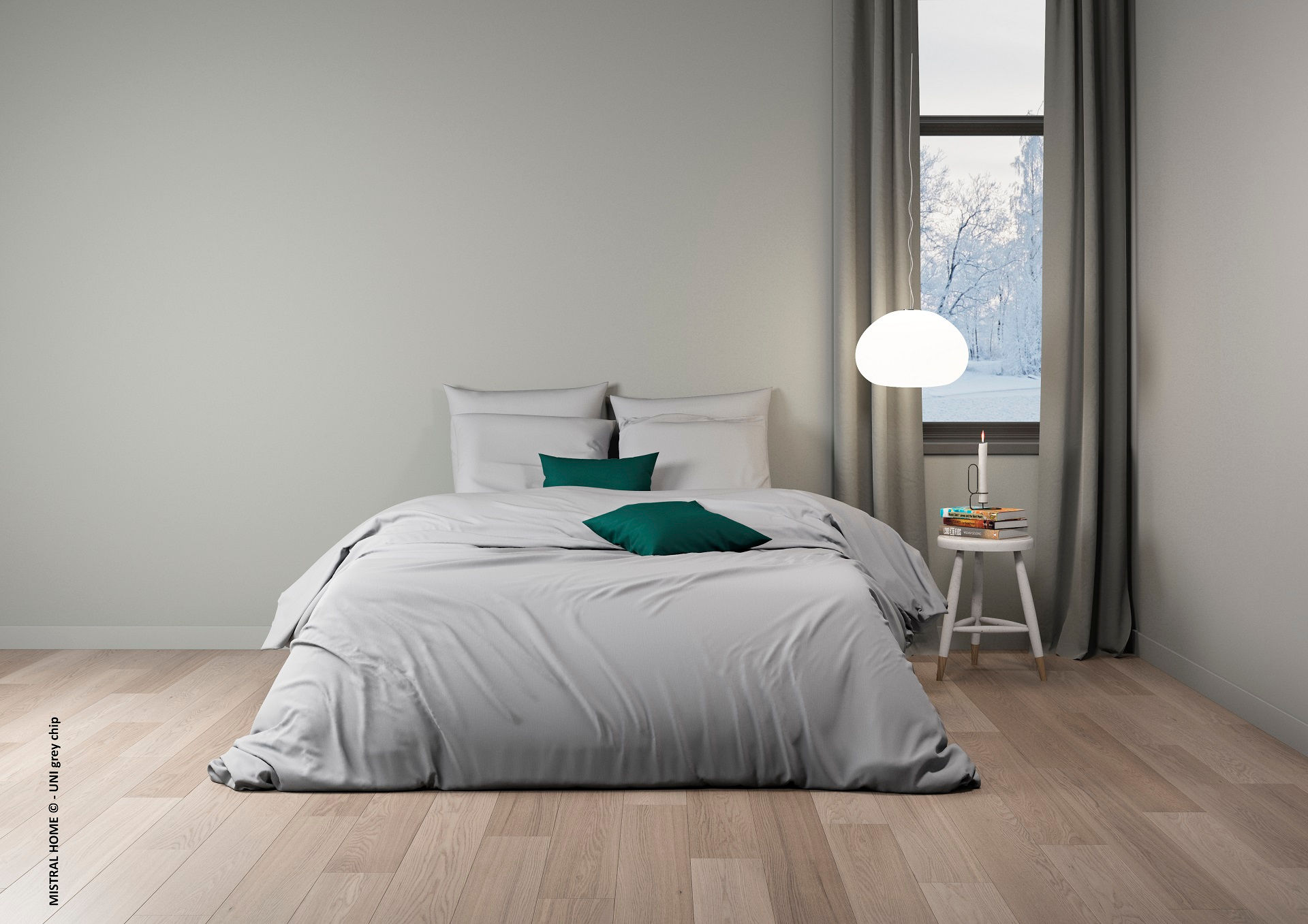 Pościel Uni Grey Chip + Dwie Poszewki 70X80