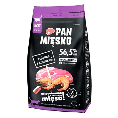 PAN MIĘSKO Cielęcina z krewetkami S 10kg dla kota
