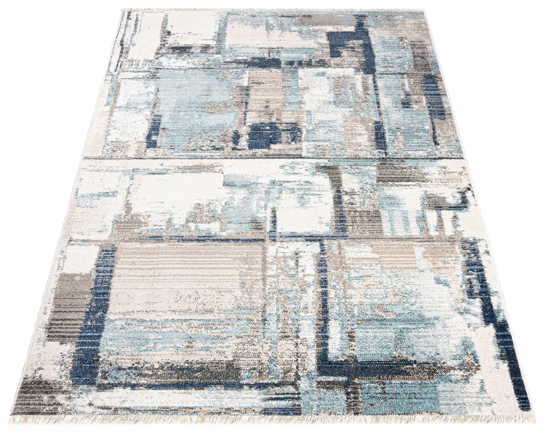 Prostokątny kraciasty dywan w nowoczesnym stylu E2-K92