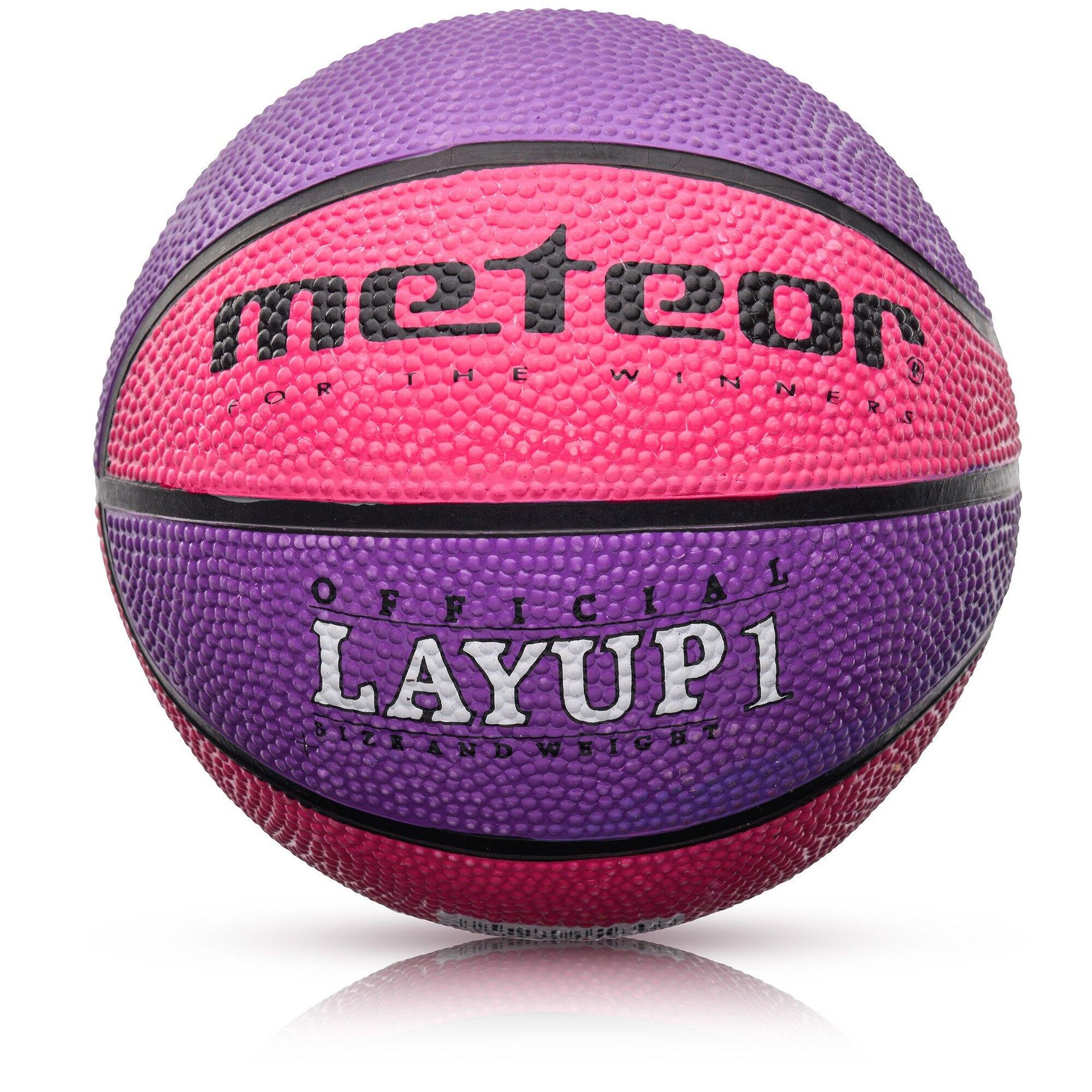 Meteor Piłka koszykowa Layup 1 różowy/fioletowy 07121