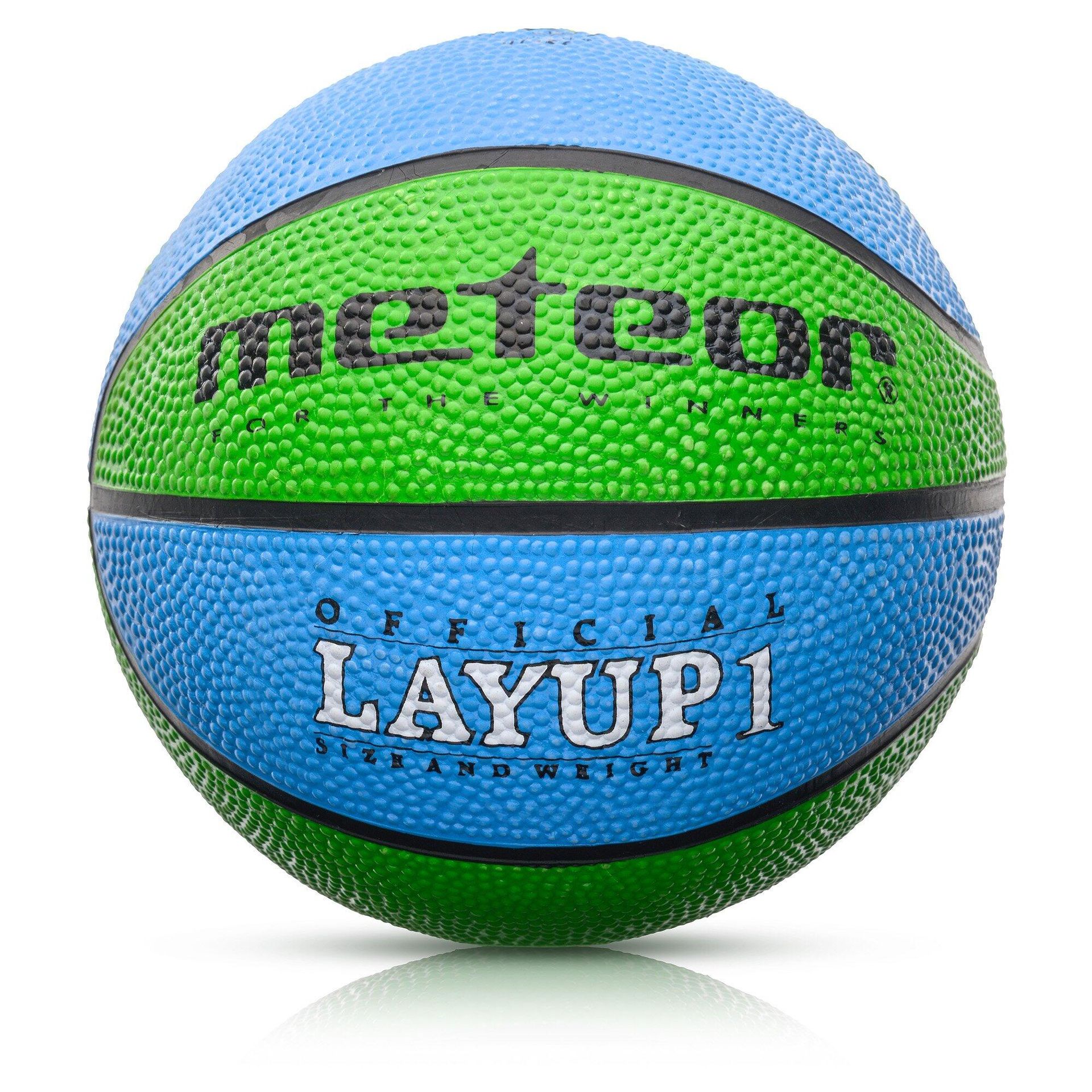 Meteor Piłka koszykowa Layup 1 niebieski/zielony 07122