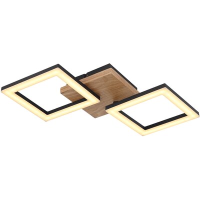 Globo Kerry 67280-18 plafon lampa sufitowa 1x18W LED 3000K czarny/drewniany