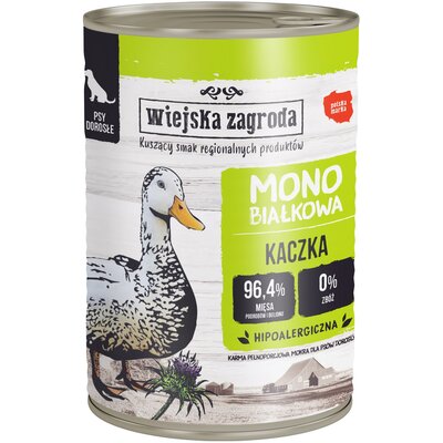 Wiejska Zagroda Monoproteinowa Mokra Karma Dla Dorosłych Psów Kaczka 400 g