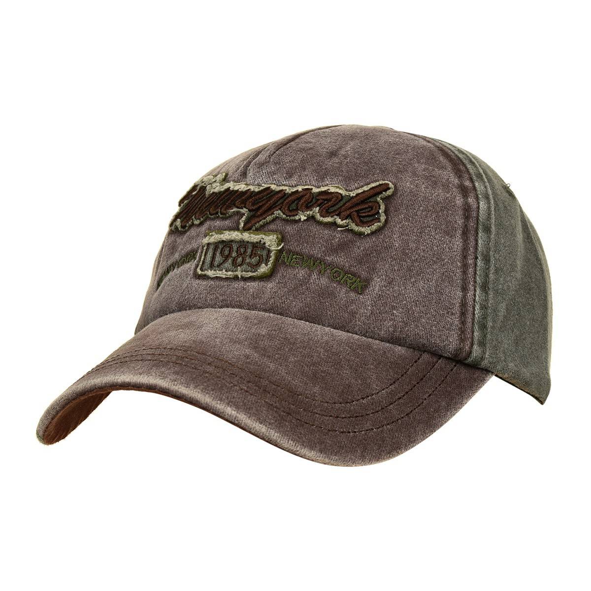 Brązowa czapka z daszkiem baseballówka vintage uniwersalna brązowy, beżowy