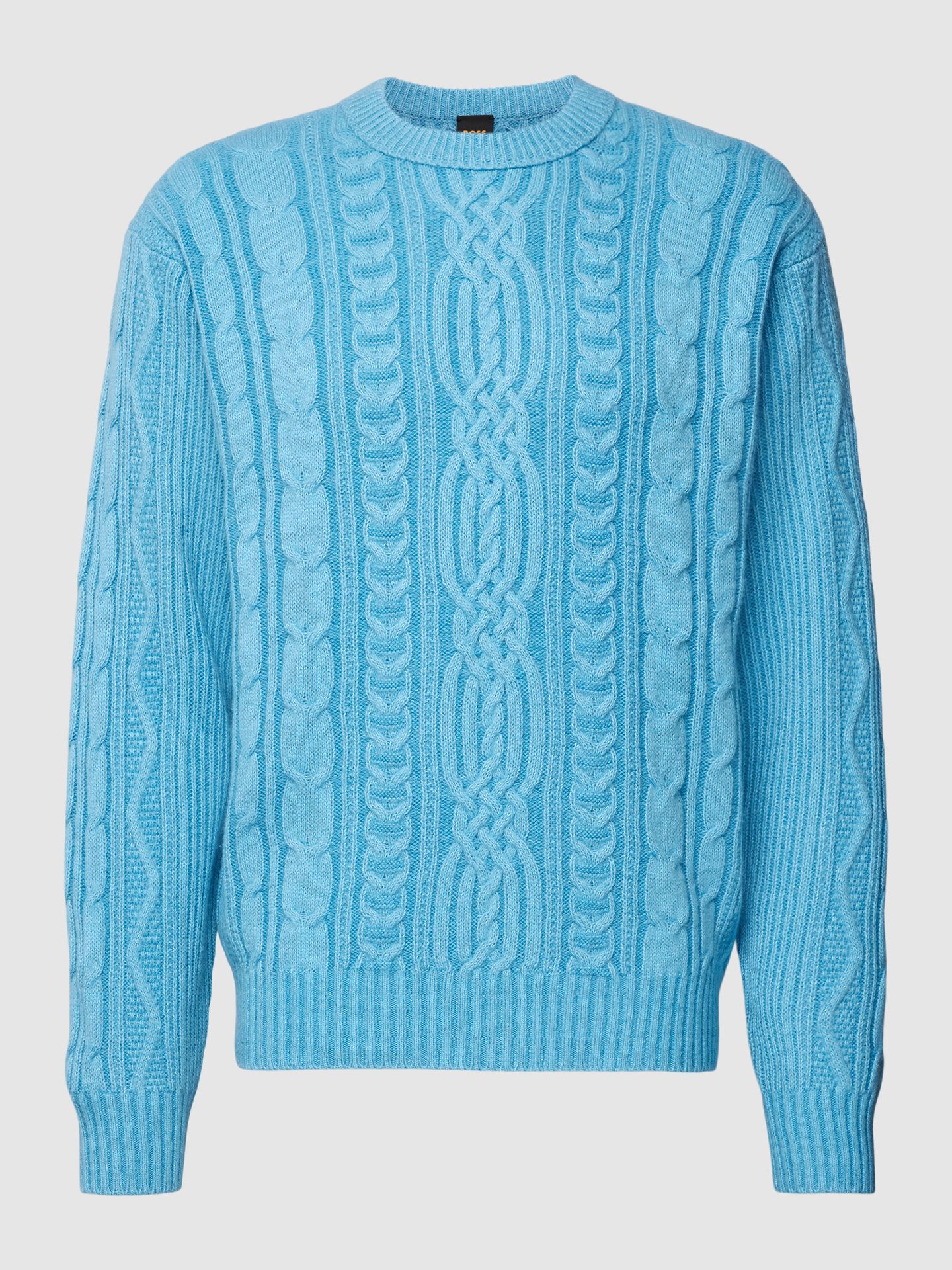 Sweter z dzianiny ze ściegiem warkoczowym model ‘Kubiel’