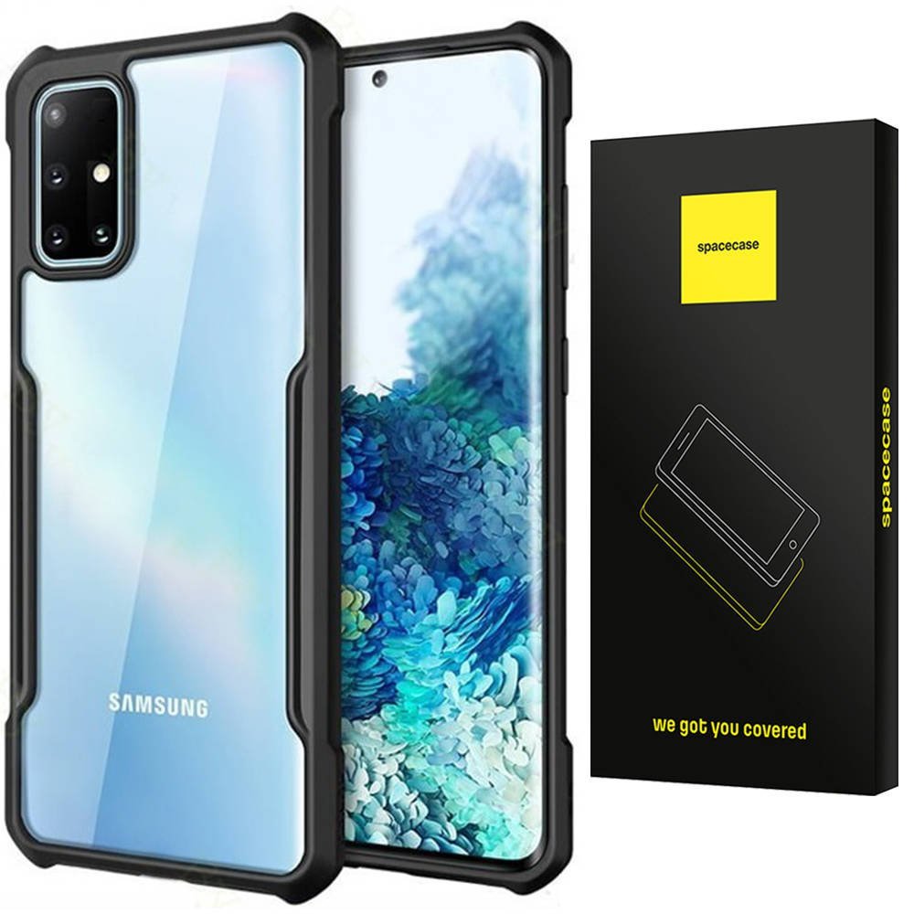 Etui Pancerne Spacecae Beetle Przezroczyste Plecki Case Pokrowiec Obudowa Galaxy A51 Czarny