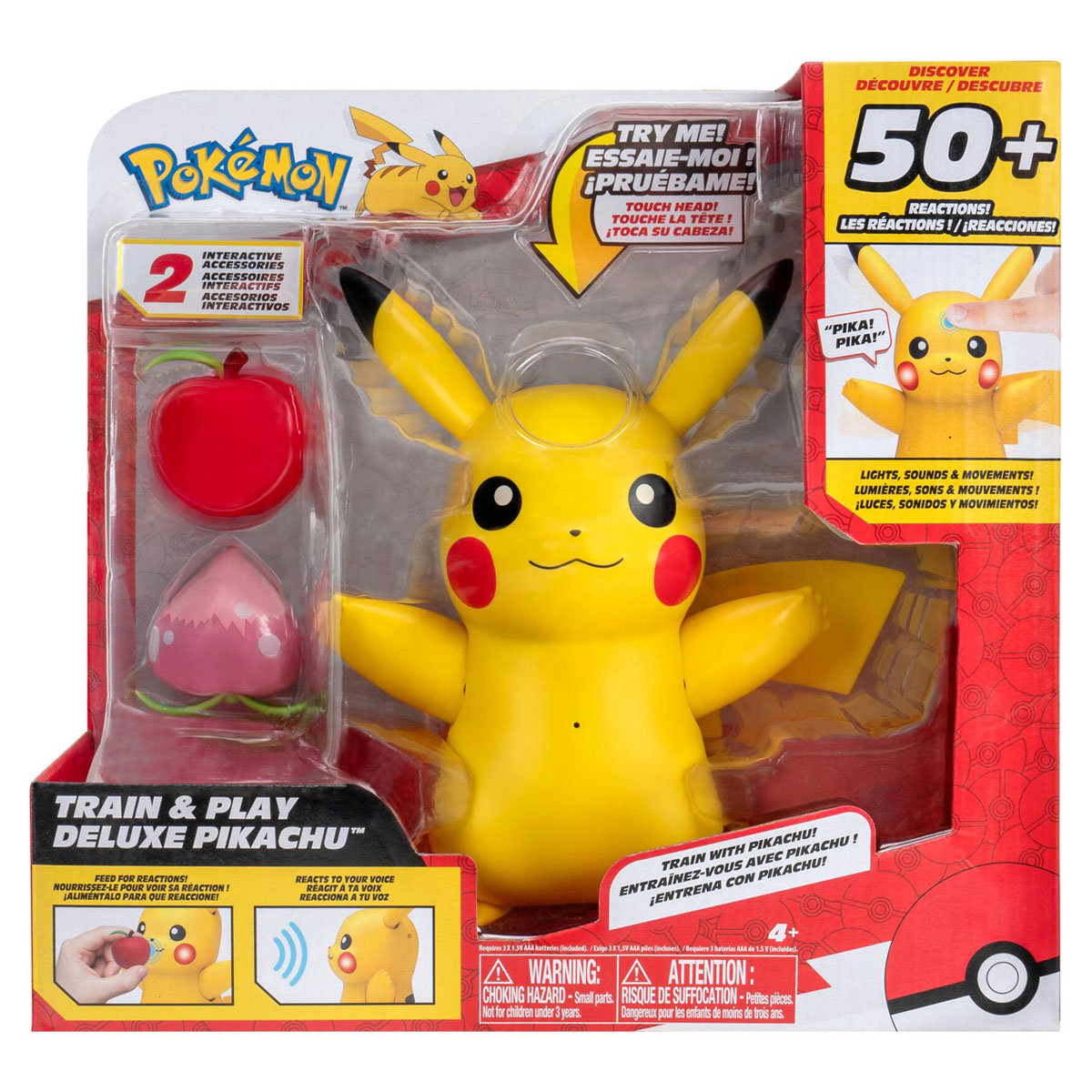 Jazwares, Pokemon, figurka Pikachu, 4,5', 50 reakcji