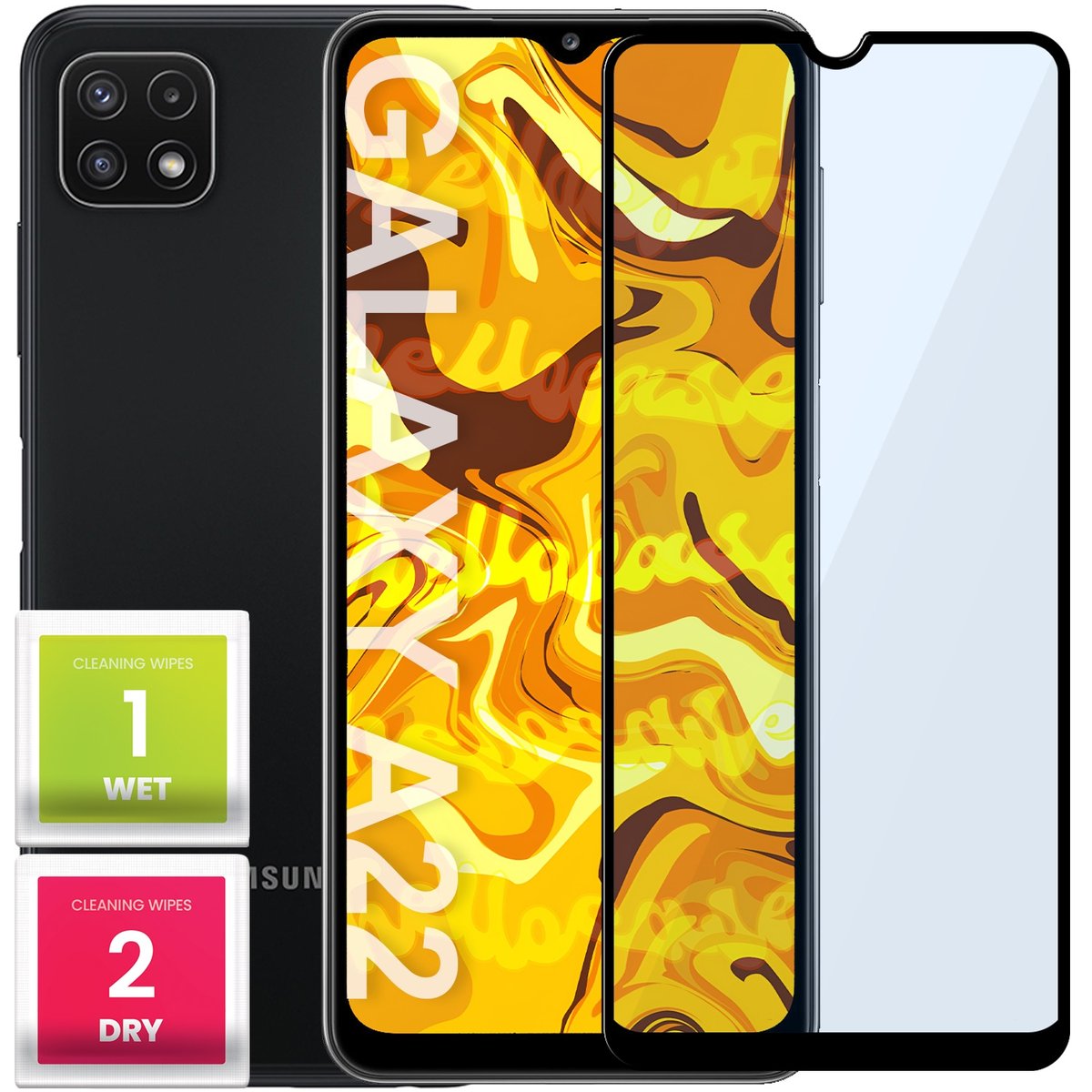 Szkło Hartowane Do Samsung Galaxy A22 5G Pełne Na Cały Ekran Folia 5D 9H