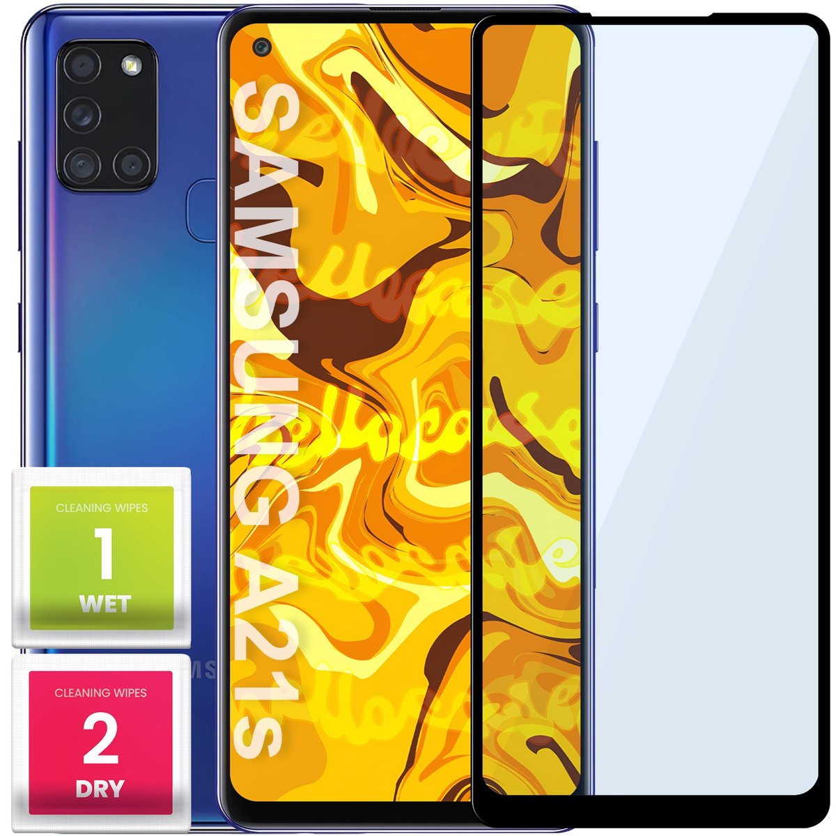 Szkło Hartowane Do Samsung Galaxy A21S Pełne Na Cały Ekran Folia 5D 9H