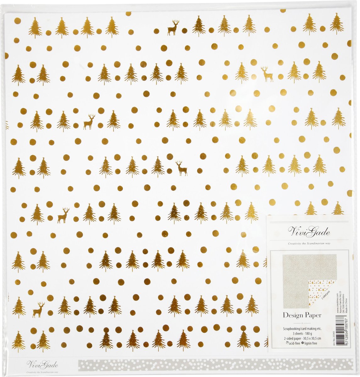 Papier Ozdobny Deer And Dots 30,5X30,5Cm 180G 3 Arkusze Edycja Limitowana