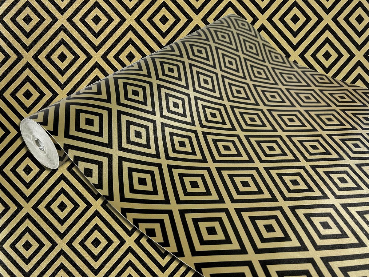 Dekoracyjna Okleina Meblowa Złote Kwadraty Na Meble Regał Szafkę 45x990