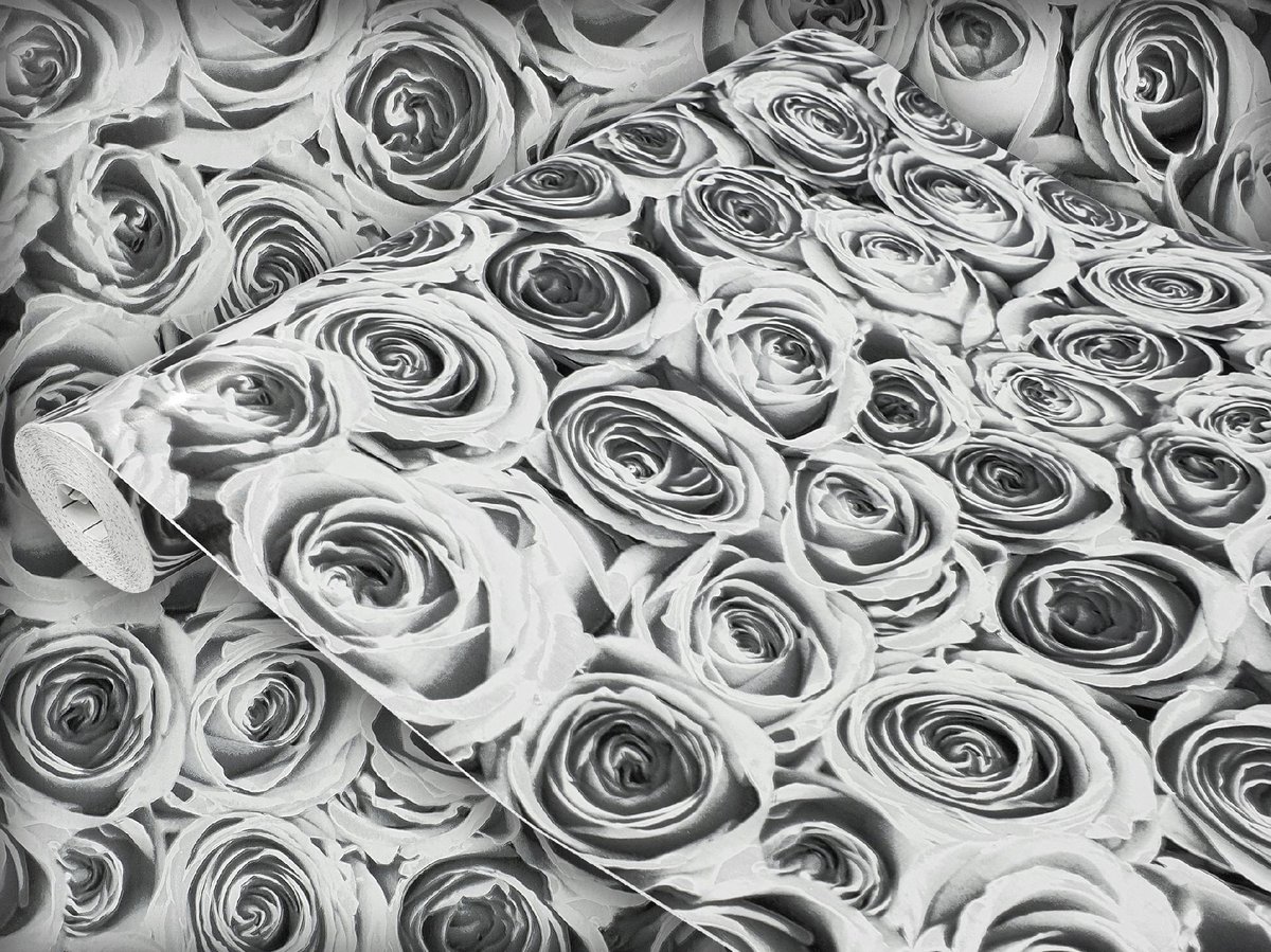 Dekoracyjna Okleina Meblowa Szare Róże Na Regał Szafkę Komodę 45x100