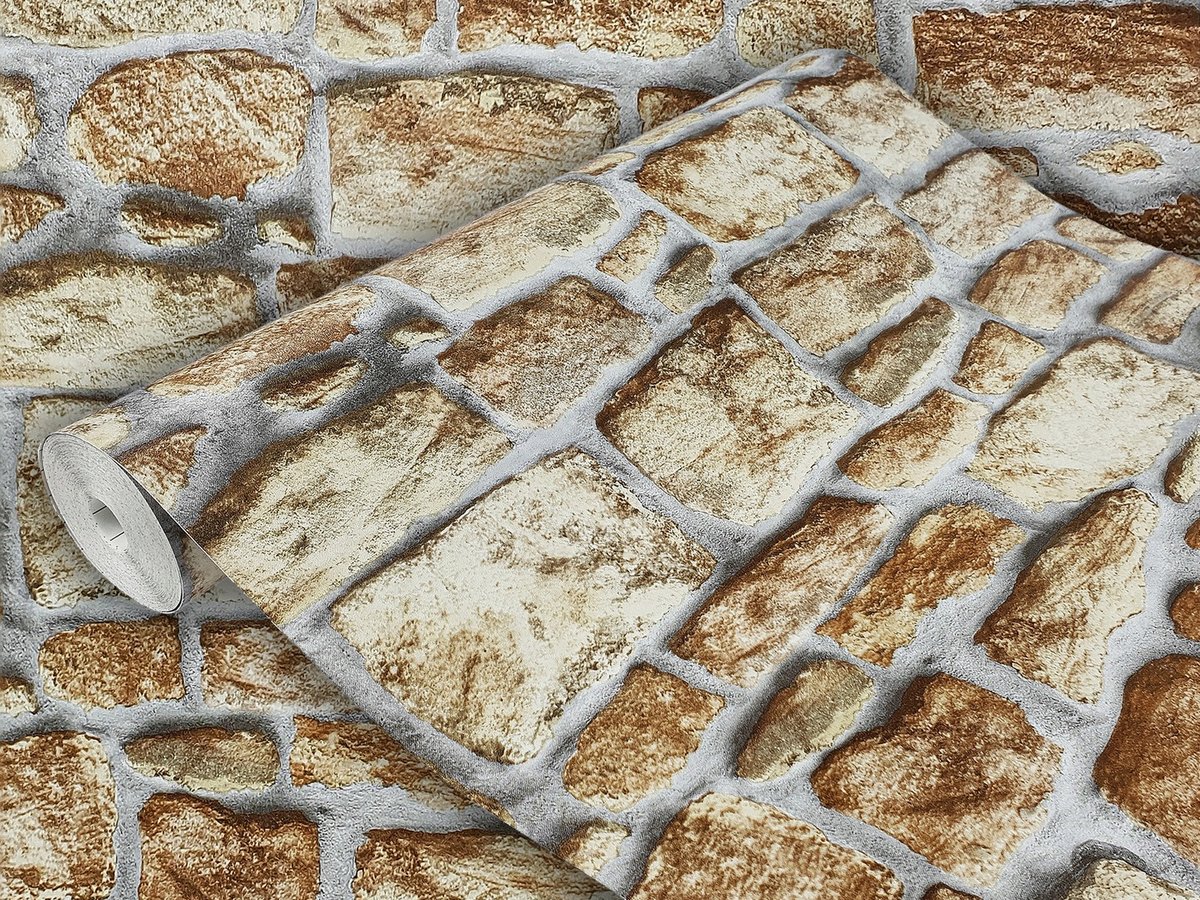 Okleina Meblowa Samoprzylepna Szaro-Brązowa Cegła Na Meble Regał 90x990