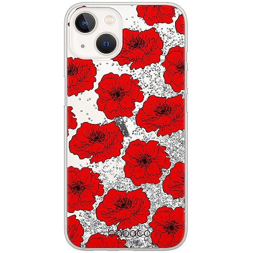 ERT GROUP etui na telefon Apple Iphone 13 MINI, case oryginalny i oficjalnie licencjonowany przez Babaco, wzór Flowers 018, optymalnie dopasowane, z efektem płynnego brokatu