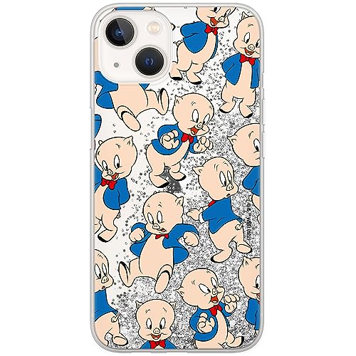 ERT GROUP etui na telefon Apple Iphone 13 MINI, case oryginalny i oficjalnie licencjonowany przez Looney Tunes, wzór Porky Pig 001, optymalnie dopasowane, z efektem płynnego brokatu