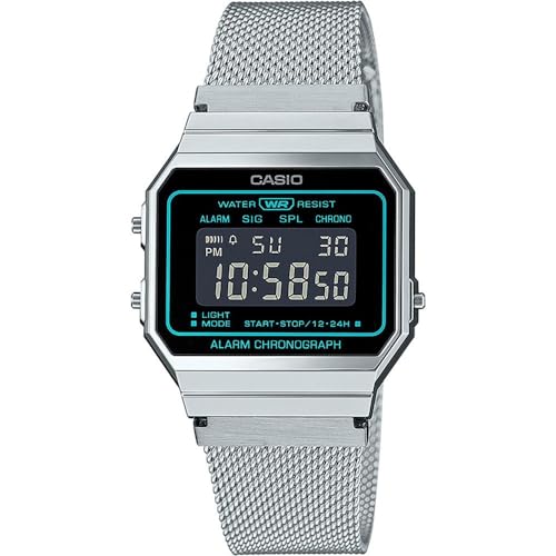 Casio Vintage retro budzik chronograf/bransoleta ze stali nierdzewnej A700WEMS-1BEF