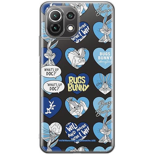 ERT GROUP etui na telefon Xiaomi 11 LITE 4G / 11 LITE 5G, case oryginalny i oficjalnie licencjonowany przez Looney Tunes, wzór Bugs 021, optymalnie dopasowane, plecki z TPU częściowo przeźroczyste