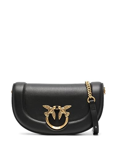 Pinko Round Click Bag Mini Śruba, Torba damska, Z99q_Czarno-Antique Gold, U, Z99q_czarno-antyczne złoto
