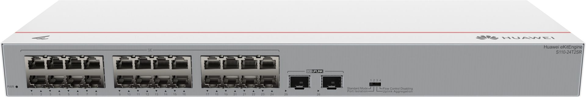 S110-24T2SR (24*10/100/1000BASE-T ports, 2*GE SFP ports, AC power)