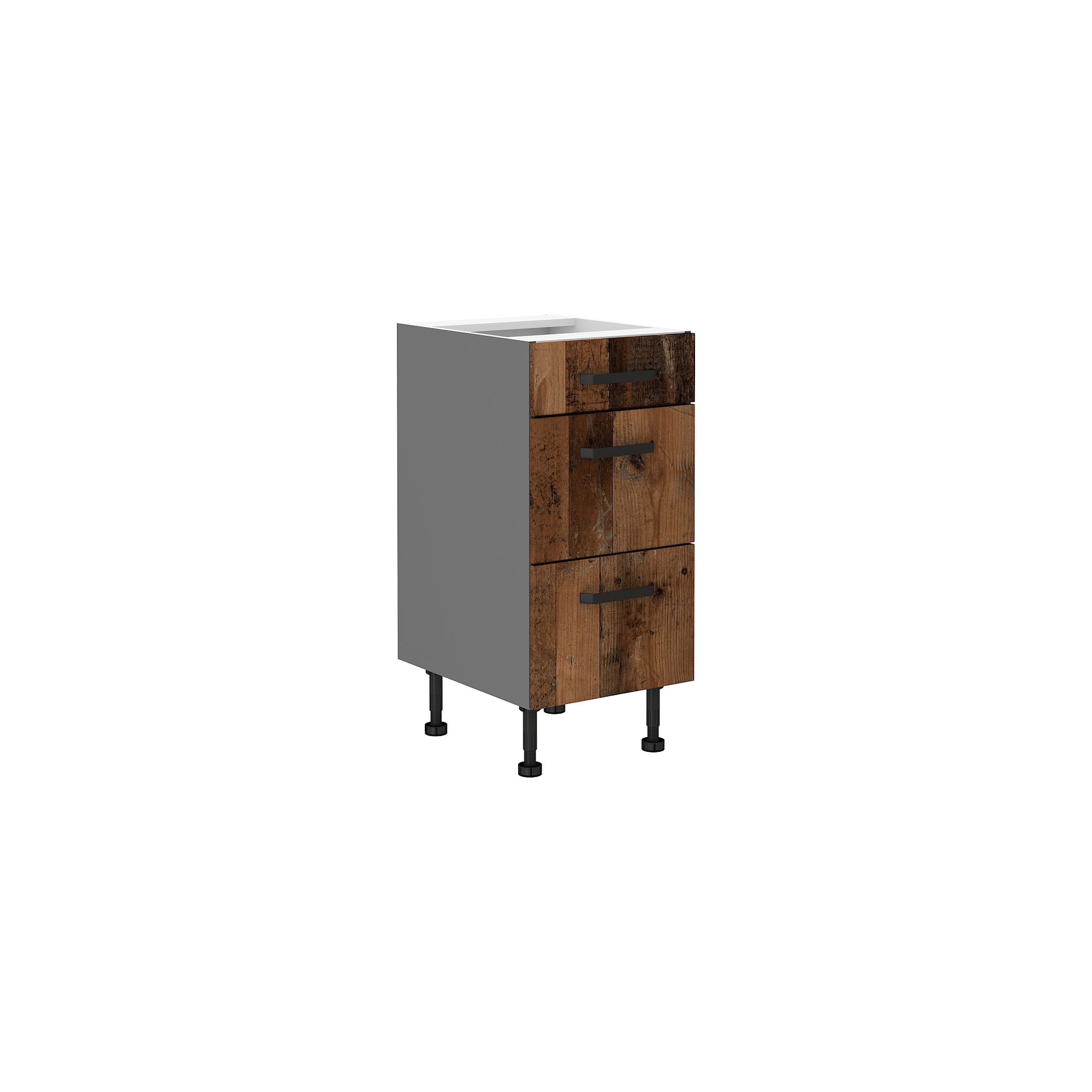 Szafka Dolna Stojąca 3 Szuflady 40 D 3S Old Style Stolarz Lempert Old Style Wood, Antracyt