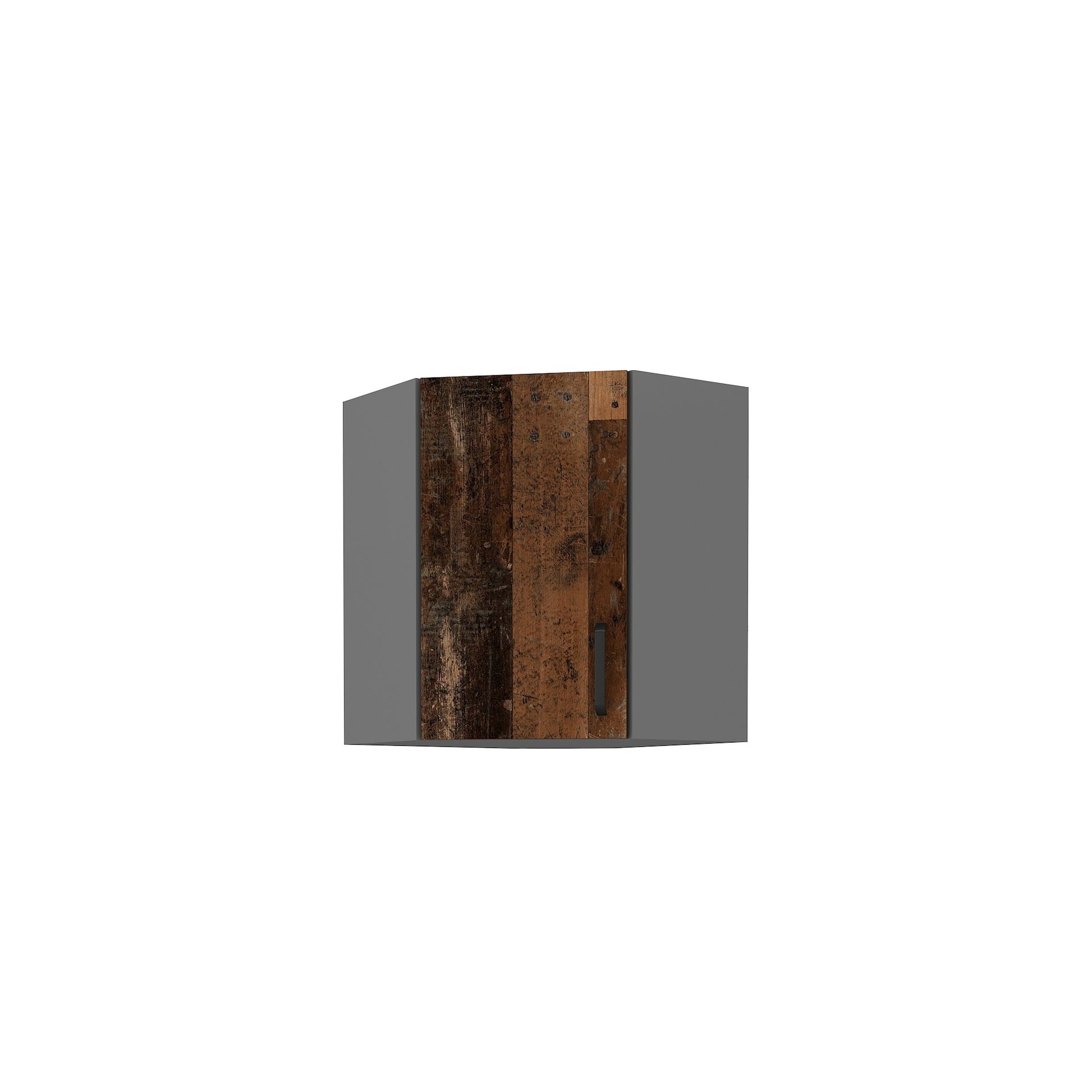 Szafka Górna Wisząca Narożna 1 Drzwi 58 x 58 GN-72 1F Old Style Stolarz Lempert Old Style Wood, Antracyt