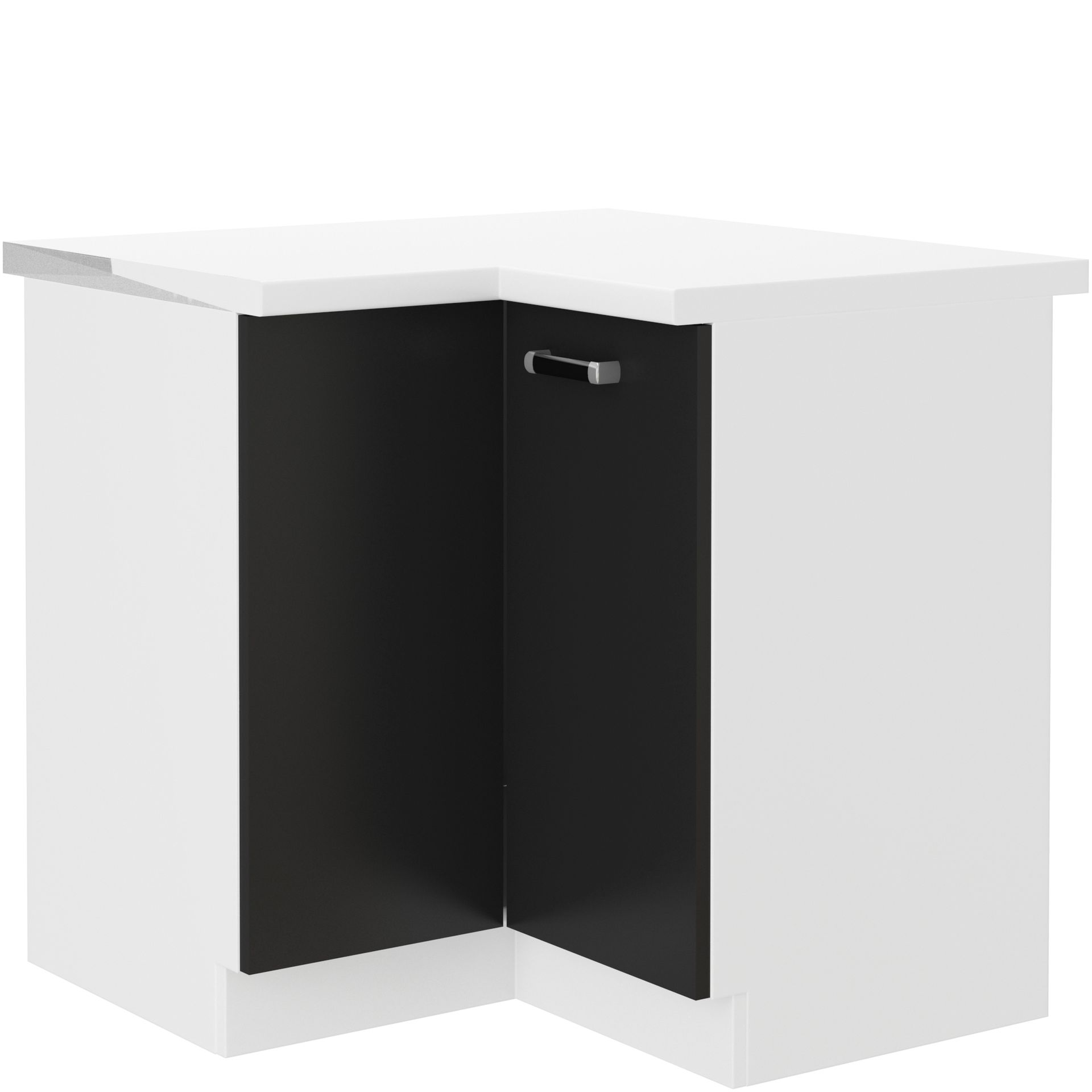 Szafka Kuchenna Stojąca Narożna 1 Drzwi 89 x 89 ND z Blatem Omega Stolarz Lempert Czarny, Biały