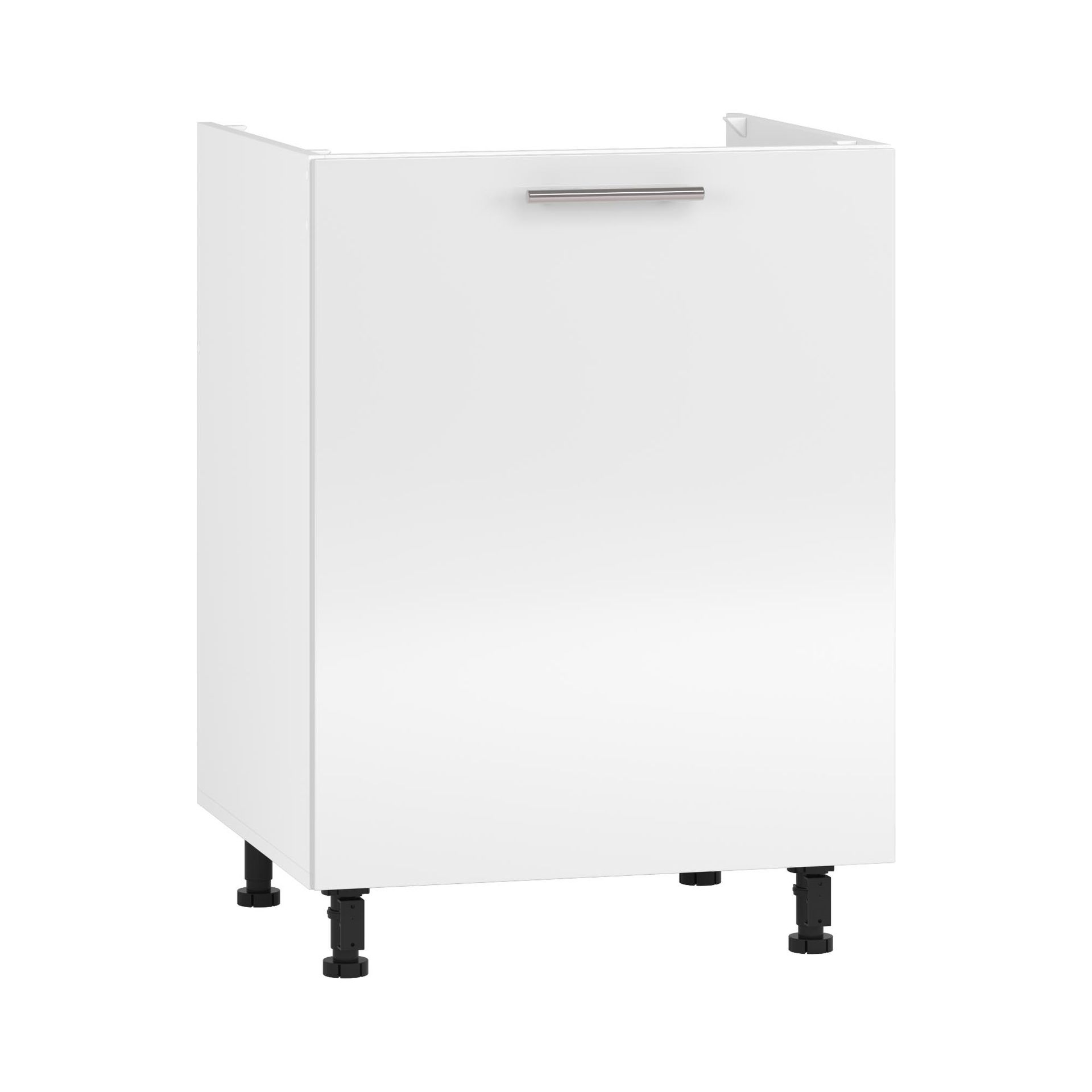 Szafka Pod Zlewozmywak 1 Drzwi DK-60/82 Biały / Biały Połysk Vento Halmar Biały